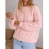 image:imageZESICA Womens Fall Winter Cable Knit Oversized Cozy Knit Pullover SweatersLight Pink