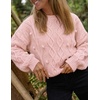 image:imageZESICA Womens Fall Winter Cable Knit Oversized Cozy Knit Pullover SweatersLight Pink