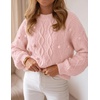 image:imageZESICA Womens Fall Winter Cable Knit Oversized Cozy Knit Pullover SweatersLight Pink