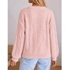 image:imageZESICA Womens Fall Winter Cable Knit Oversized Cozy Knit Pullover SweatersLight Pink