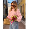 image:imageZESICA Womens Fall Winter Cable Knit Oversized Cozy Knit Pullover SweatersLight Pink