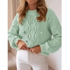 image:imageZESICA Womens Fall Winter Cable Knit Oversized Cozy Knit Pullover SweatersSage Green