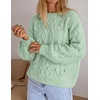 image:imageZESICA Womens Fall Winter Cable Knit Oversized Cozy Knit Pullover SweatersSage Green