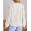 image:imageZESICA Womens Fall Winter Cable Knit Oversized Cozy Knit Pullover SweatersWhite