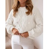 image:imageZESICA Womens Fall Winter Cable Knit Oversized Cozy Knit Pullover SweatersWhite