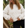 image:imageZESICA Womens Fall Winter Cable Knit Oversized Cozy Knit Pullover SweatersWhite