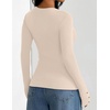 image:imageZESICA Womens Fall Winter Cozy Sweaters Fitted Knit Pullover TopsApricot