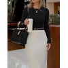 image:imageZESICA Womens Fall Winter Cozy Sweaters Fitted Knit Pullover TopsBlack