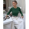 image:imageZESICA Womens Fall Winter Cozy Sweaters Fitted Knit Pullover TopsDarkgreen