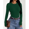 image:imageZESICA Womens Fall Winter Cozy Sweaters Fitted Knit Pullover TopsDarkgreen