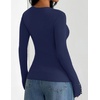 image:imageZESICA Womens Fall Winter Cozy Sweaters Fitted Knit Pullover TopsNavy
