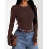 image:imageZESICA Womens Fall Winter Cozy Sweaters Fitted Knit Pullover TopsTaupe