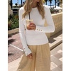 image:imageZESICA Womens Fall Winter Cozy Sweaters Fitted Knit Pullover TopsWhite