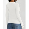 image:imageZESICA Womens Fall Winter Cozy Sweaters Fitted Knit Pullover TopsWhite