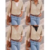 image:imageZESICA Womens Fall Winter Cozy Sweaters V Neck Loose Warm Pullover TopsApricot