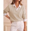 image:imageZESICA Womens Fall Winter Cozy Sweaters V Neck Loose Warm Pullover TopsApricot