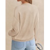 image:imageZESICA Womens Fall Winter Cozy Sweaters V Neck Loose Warm Pullover TopsApricot