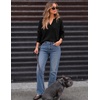 image:imageZESICA Womens Fall Winter Cozy Sweaters V Neck Loose Warm Pullover TopsBlack