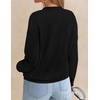 image:imageZESICA Womens Fall Winter Cozy Sweaters V Neck Loose Warm Pullover TopsBlack