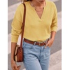 image:imageZESICA Womens Fall Winter Cozy Sweaters V Neck Loose Warm Pullover TopsButter Yellow