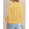 image:imageZESICA Womens Fall Winter Cozy Sweaters V Neck Loose Warm Pullover TopsButter Yellow