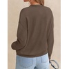 image:imageZESICA Womens Fall Winter Cozy Sweaters V Neck Loose Warm Pullover TopsGrey Taupe