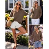 image:imageZESICA Womens Fall Winter Cozy Sweaters V Neck Loose Warm Pullover TopsGrey Taupe