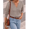 image:imageZESICA Womens Fall Winter Cozy Sweaters V Neck Loose Warm Pullover TopsOats