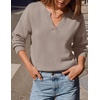 image:imageZESICA Womens Fall Winter Cozy Sweaters V Neck Loose Warm Pullover TopsOats