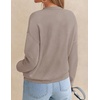 image:imageZESICA Womens Fall Winter Cozy Sweaters V Neck Loose Warm Pullover TopsOats