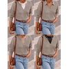 image:imageZESICA Womens Fall Winter Cozy Sweaters V Neck Loose Warm Pullover TopsOats