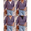 image:imageZESICA Womens Fall Winter Cozy Sweaters V Neck Loose Warm Pullover TopsPurple