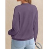 image:imageZESICA Womens Fall Winter Cozy Sweaters V Neck Loose Warm Pullover TopsPurple
