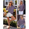 image:imageZESICA Womens Fall Winter Cozy Sweaters V Neck Loose Warm Pullover TopsPurple