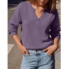 image:imageZESICA Womens Fall Winter Cozy Sweaters V Neck Loose Warm Pullover TopsPurple