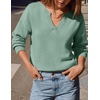 image:imageZESICA Womens Fall Winter Cozy Sweaters V Neck Loose Warm Pullover TopsSage