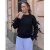 image:imageZESICA Womens Fall Winter Cute Bow Long Sleeve Oversized SweatersBlack