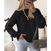 image:imageZESICA Womens Fall Winter Cute Bow Long Sleeve Oversized SweatersBlack
