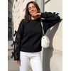 image:imageZESICA Womens Fall Winter Cute Bow Long Sleeve Oversized SweatersBlack