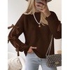 image:imageZESICA Womens Fall Winter Cute Bow Long Sleeve Oversized SweatersCaramel