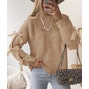 image:imageZESICA Womens Fall Winter Cute Bow Long Sleeve Oversized SweatersKhaki