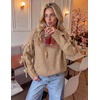 image:imageZESICA Womens Fall Winter Cute Bow Long Sleeve Oversized SweatersKhaki