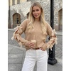image:imageZESICA Womens Fall Winter Cute Bow Long Sleeve Oversized SweatersKhaki