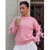 image:imageZESICA Womens Fall Winter Cute Bow Long Sleeve Oversized SweatersPink