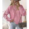 image:imageZESICA Womens Fall Winter Cute Bow Long Sleeve Oversized SweatersPink