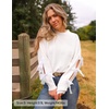 image:imageZESICA Womens Fall Winter Cute Bow Long Sleeve Oversized SweatersWhite