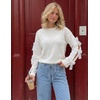 image:imageZESICA Womens Fall Winter Cute Bow Long Sleeve Oversized SweatersWhite