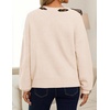 image:imageZESICA Womens Fall Winter Cute Bow Tie Oversized SweatersApricot
