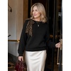 image:imageZESICA Womens Fall Winter Cute Bow Tie Oversized SweatersBlack