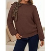 image:imageZESICA Womens Fall Winter Cute Bow Tie Oversized SweatersBrown
